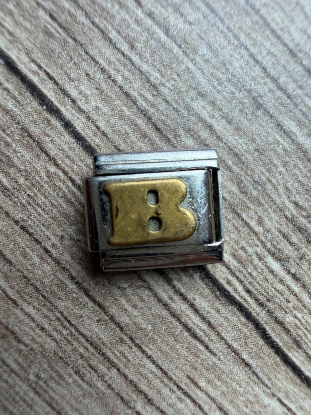 Gold & Silver Letter B Italian Charm For Bracelet